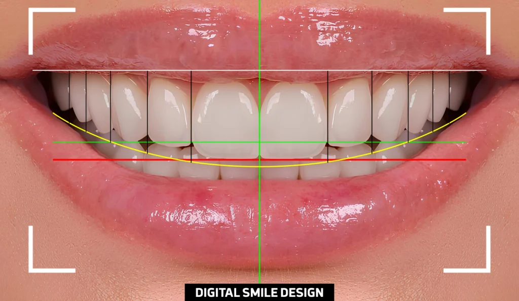 Simulation Digital Smile Design d'un sourire chez le dentiste à Genève